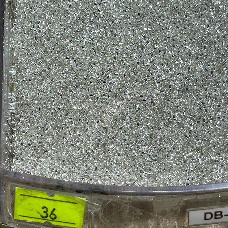 Miyuki Boncuk ( Delica Db 11-0 Kesim Kod: 36 ) Şeffaf Gümüş Renk ( 2 Gram )